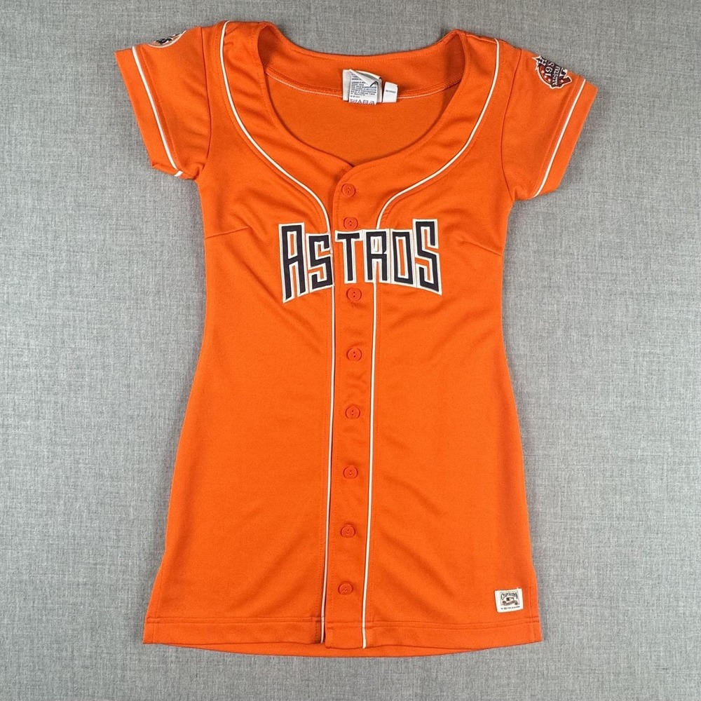 Houston Astros Jersey Dress Womens Small Orange MLB 1986 All Star Baseball
